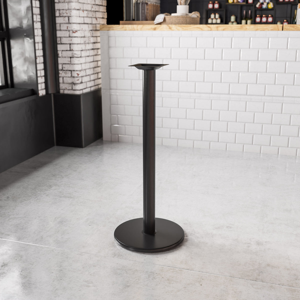 18" Round Restaurant Table Base with 3" Dia. Bar Height Column