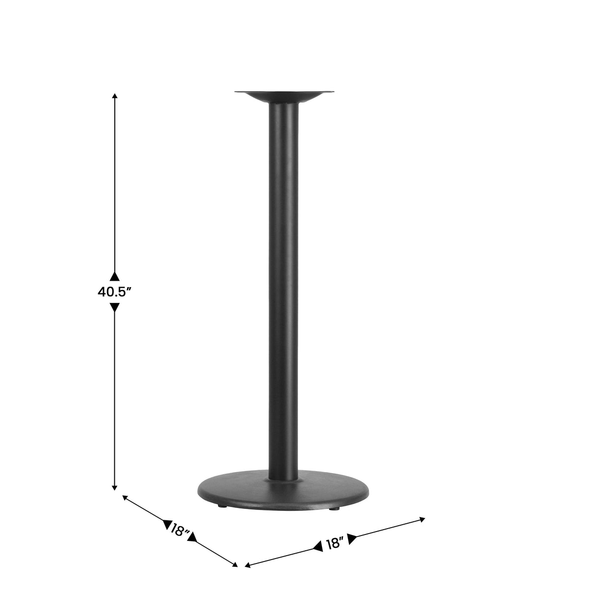18" Round Restaurant Table Base with 3" Dia. Bar Height Column