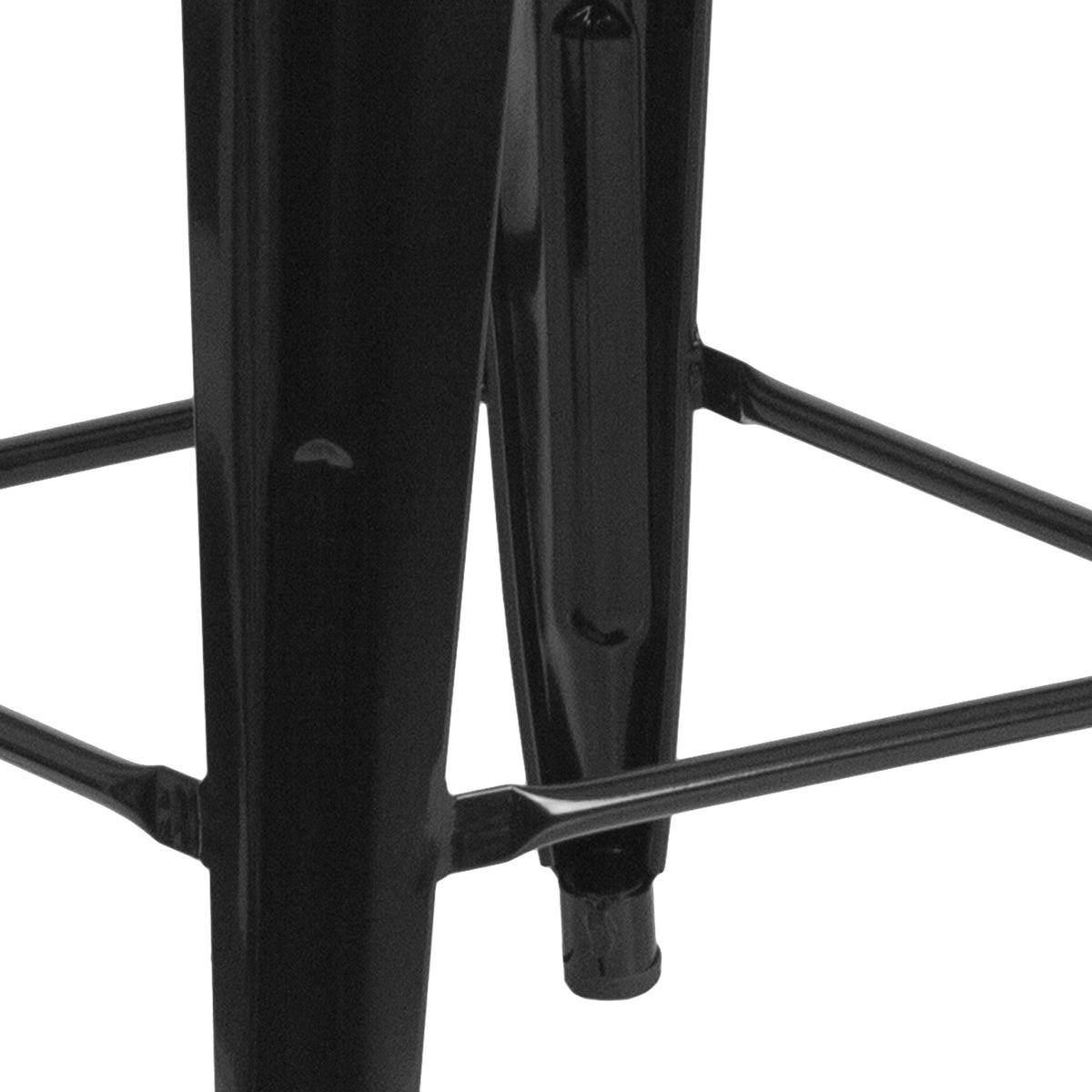 Black |#| 24" High Backless Black Metal Counter Height Stool with Square Wood Seat
