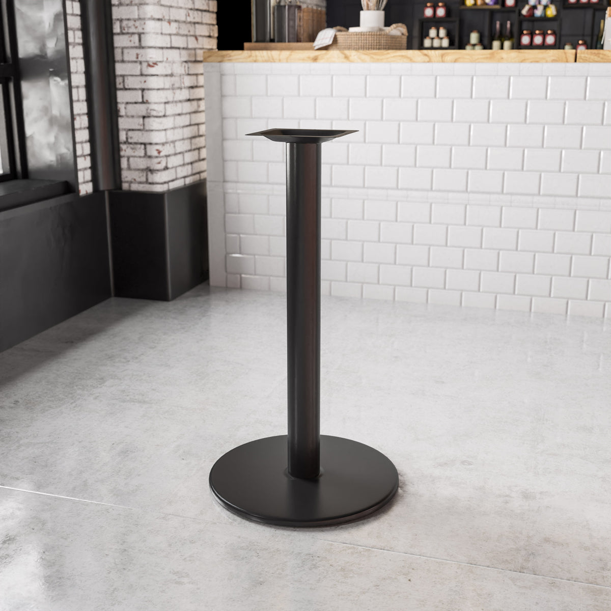 24" Round Restaurant Table Base with 4" Dia. Bar Height Column