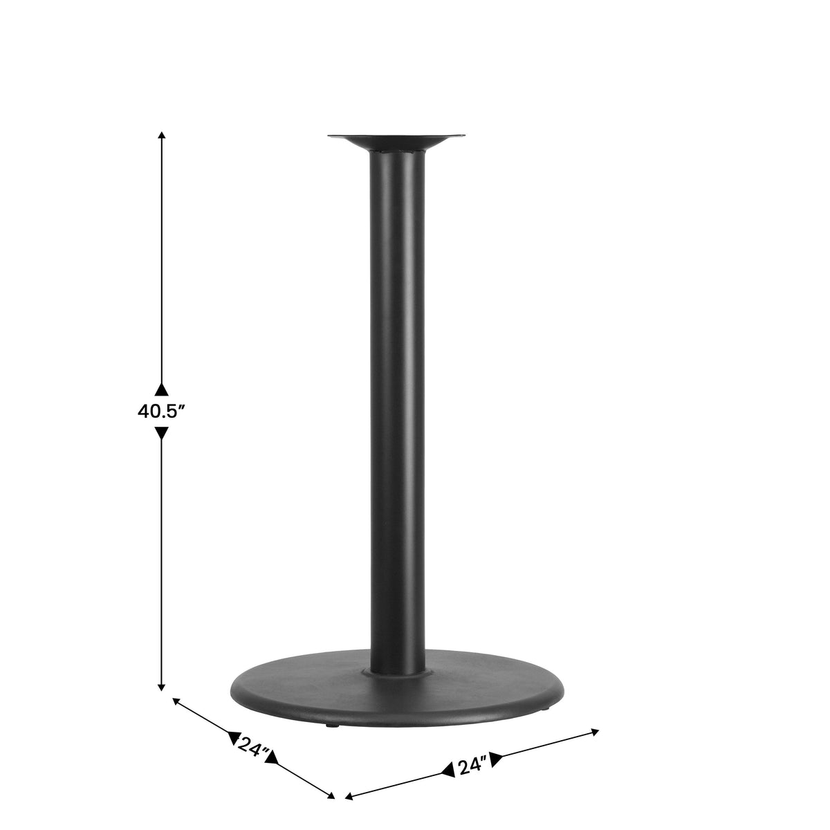 24" Round Restaurant Table Base with 4" Dia. Bar Height Column
