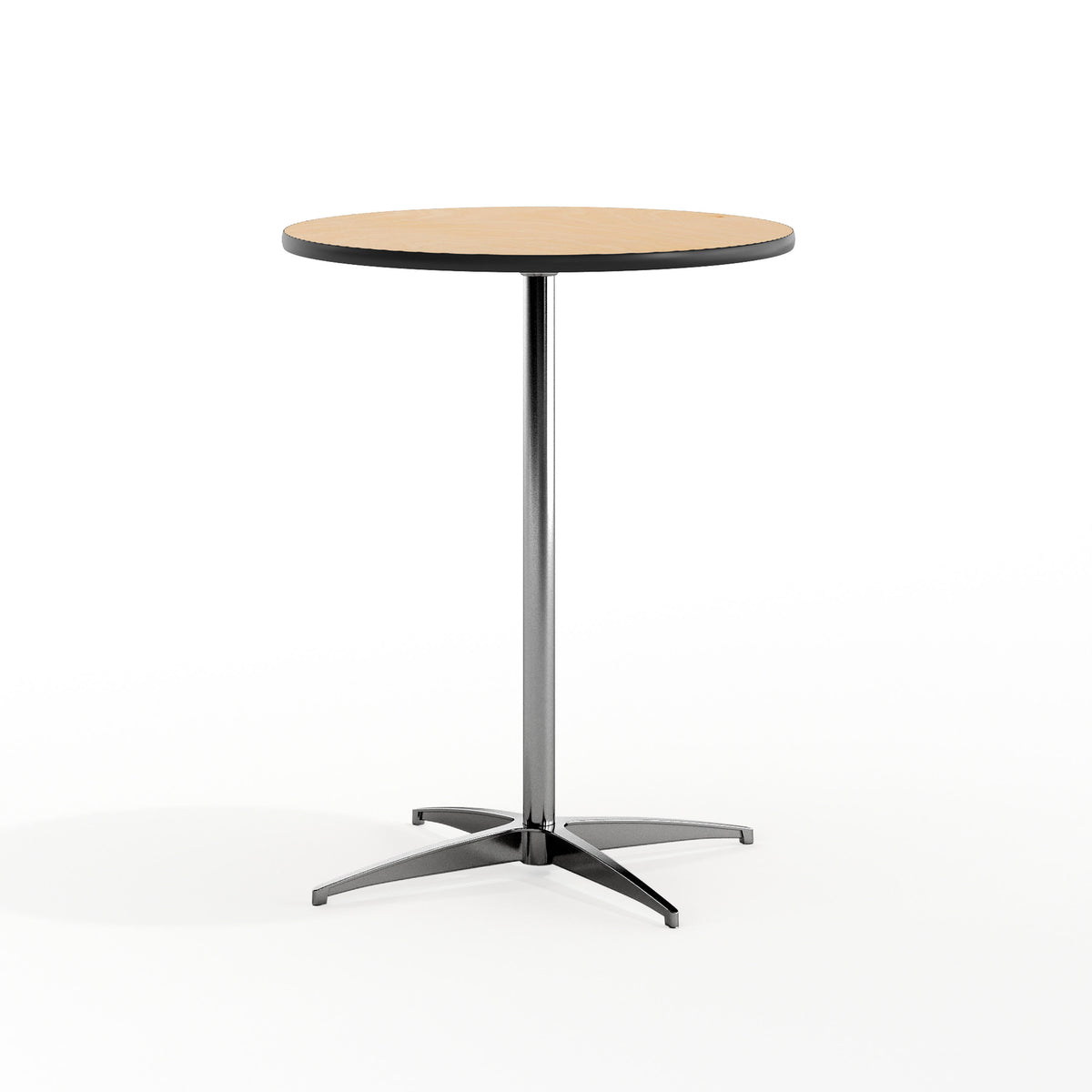 Natural |#| 24" Round Wood Cocktail Table with 30" and 42" Columns