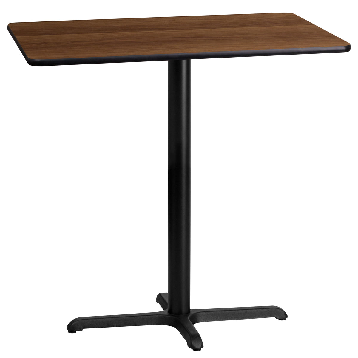 Walnut |#| 24" x 42" Rectangular Laminate Table Top & 23.5x29.5 Bar Height Table Base