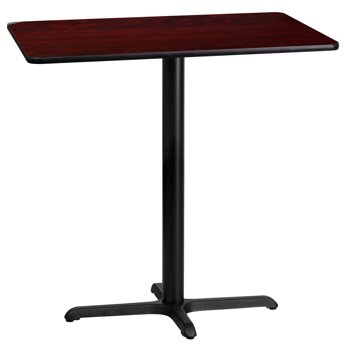 Mahogany |#| 24" x 42" Laminate Table Top with 23.5" x 29.5" Bar Height Table Base