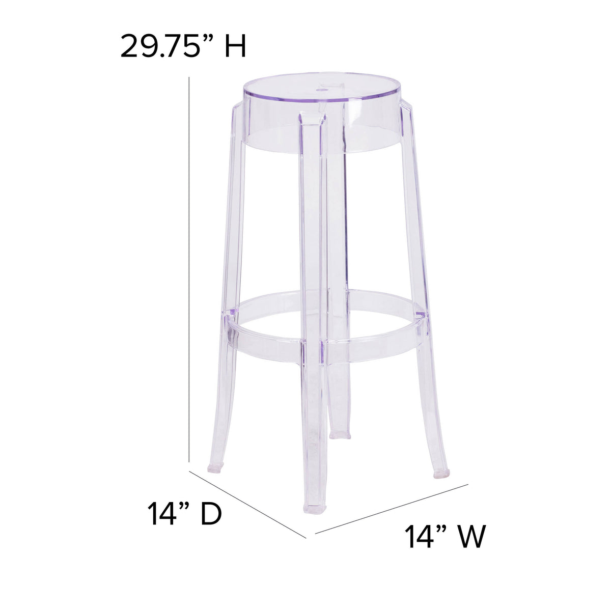 29.75" High Transparent Barstool - Restaurant & Bar Furniture