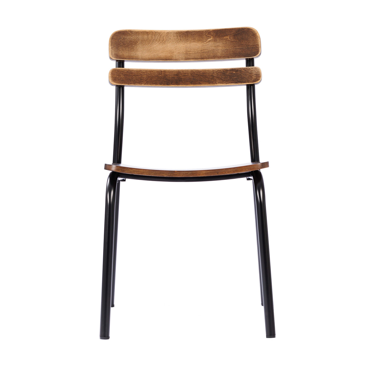 Antique Copper |#| 2PK Commercial Solid Wood Dining Chair with Blk Frame and Antique Copper Finish