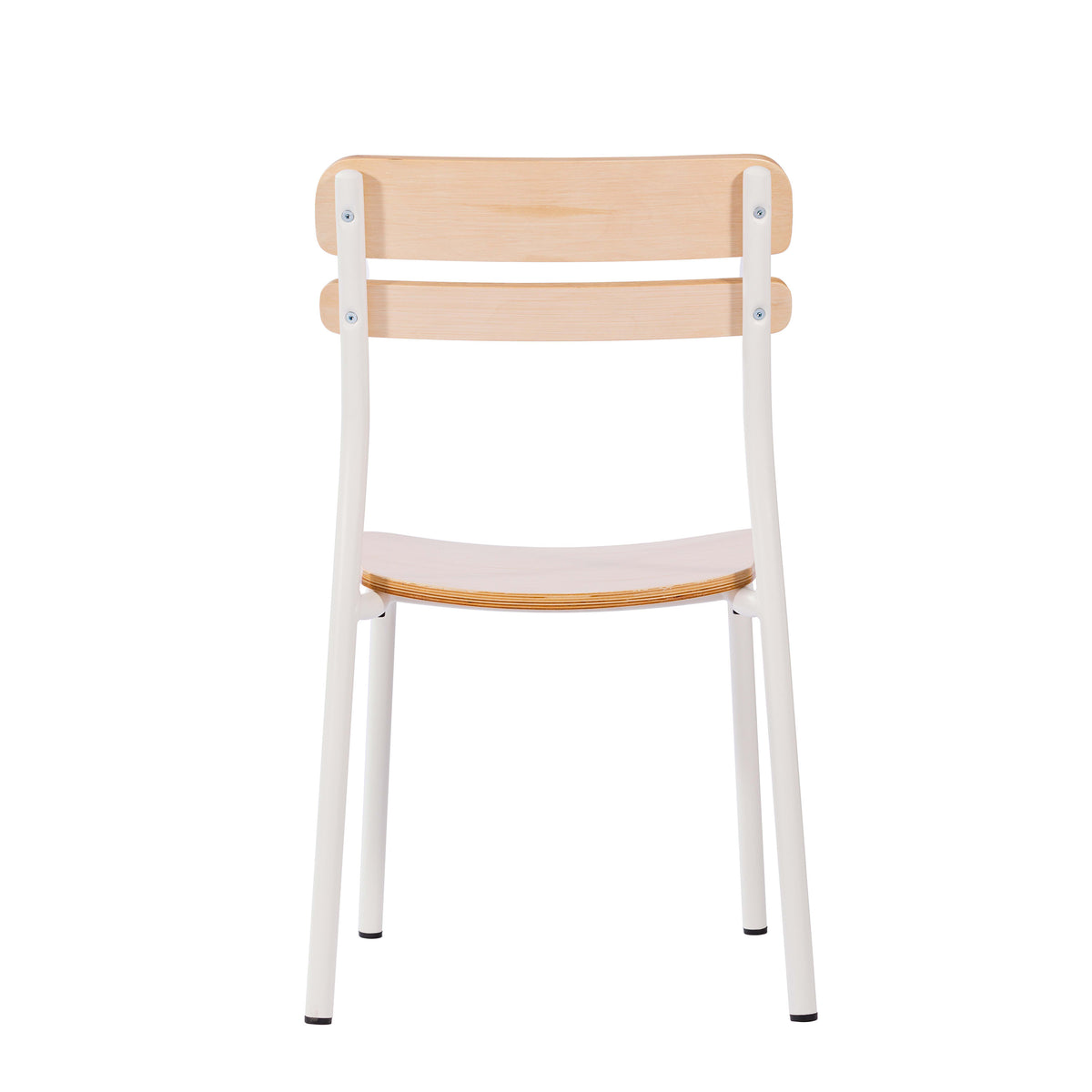 Antique White |#| 2PK Commercial Solid Wood Dining Chair with White Frame and Antique White Finish