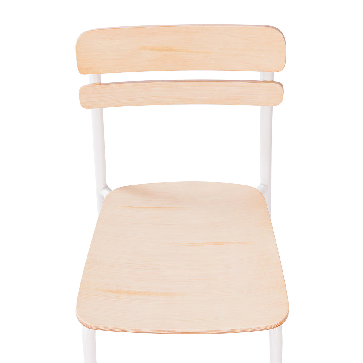 Antique White |#| 2PK Commercial Solid Wood Dining Chair with White Frame and Antique White Finish