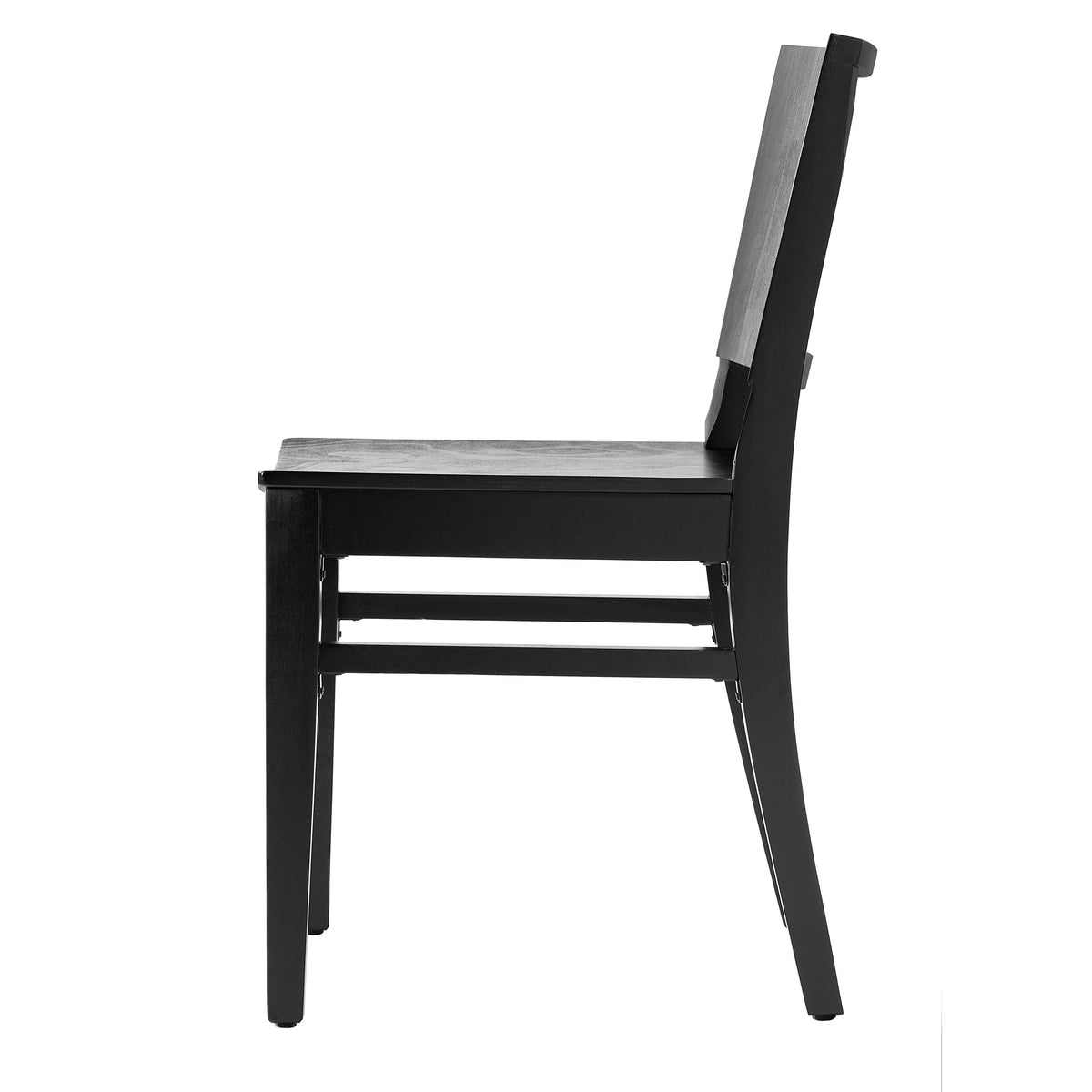 Black |#| 2 Pack Commercial Solid Wood Dining Chair with Curved Backrest in Black