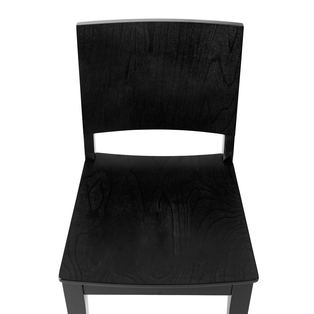 Black |#| 2 Pack Commercial Solid Wood Dining Chair with Curved Backrest in Black