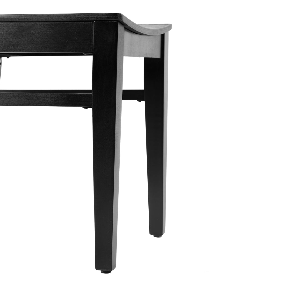 Black |#| 2 Pack Commercial Solid Wood Dining Chair with Curved Backrest in Black