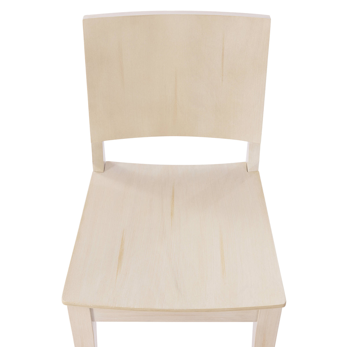 Antique White |#| 2 Pack Commercial Solid Wood Dining Chair with Curved Backrest in Antique White