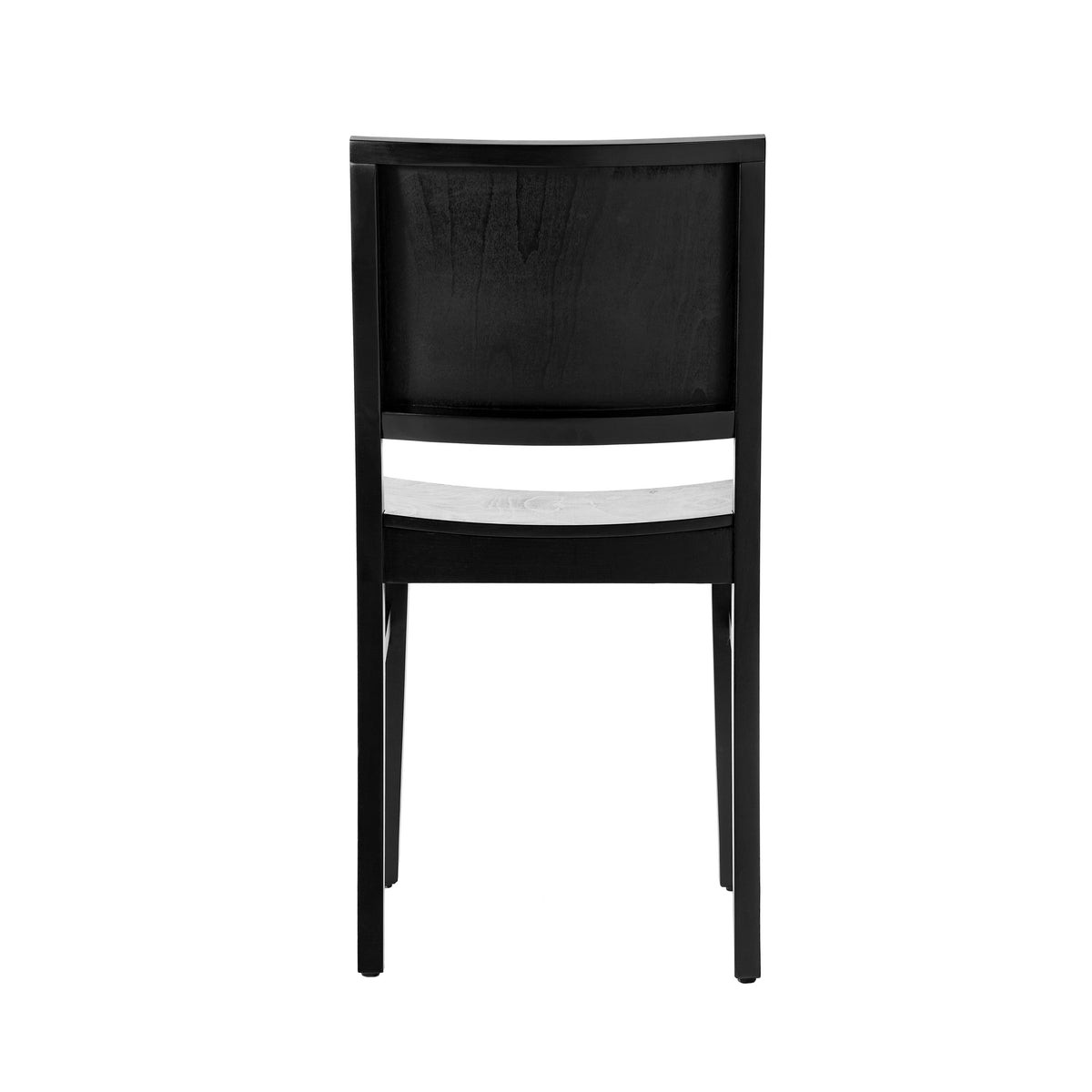 Black |#| 2 Pack Commercial Solid Wood Dining Chair with Curved Backrest in Black