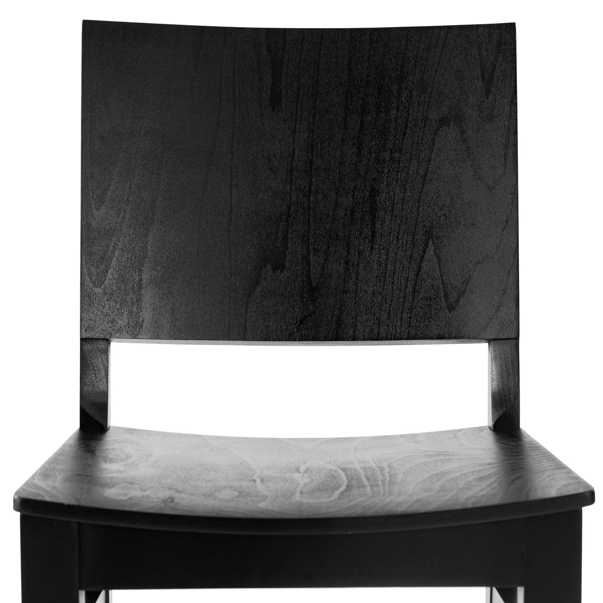 Black |#| 2 Pack Commercial Solid Wood Dining Chair with Curved Backrest in Black