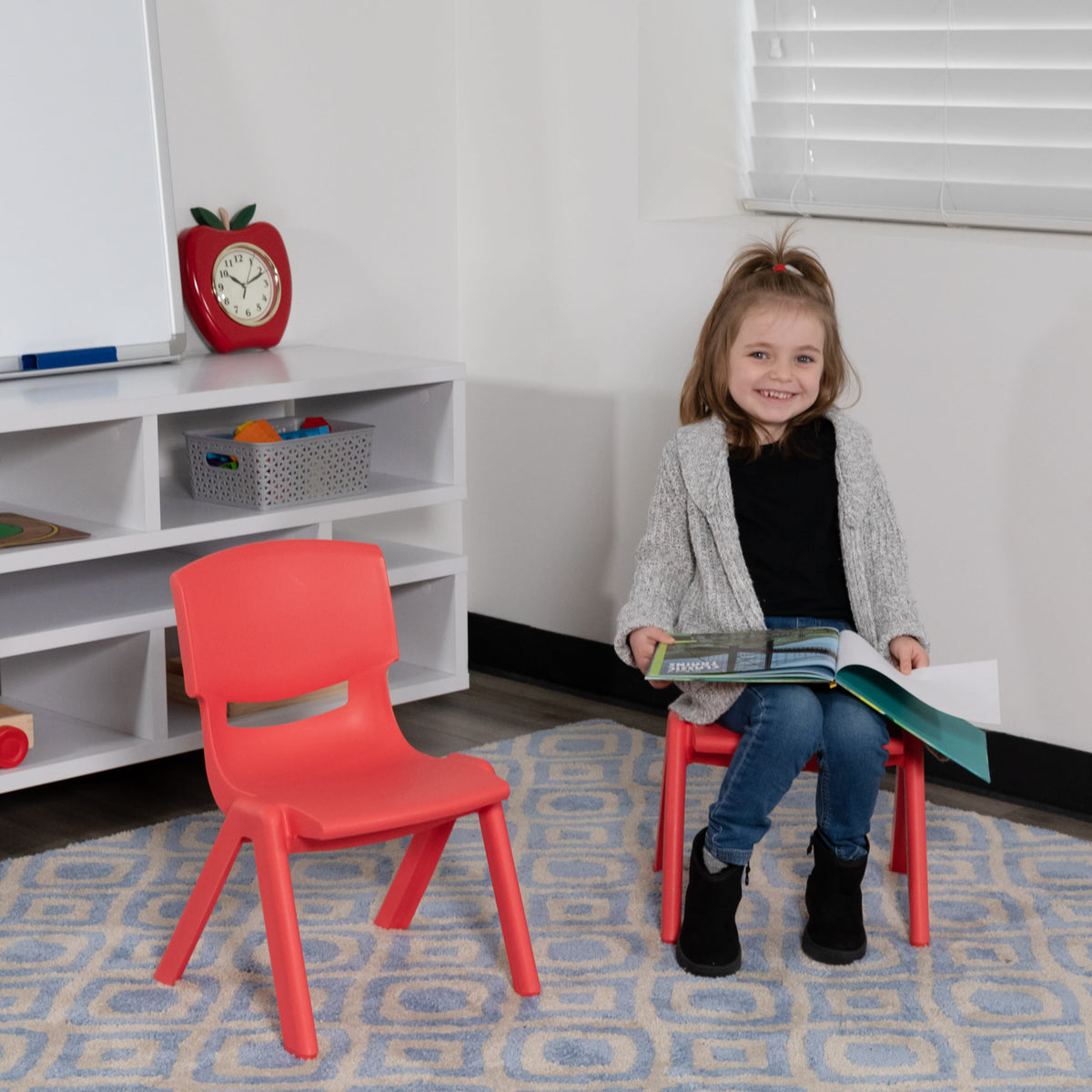Red |#| 2 Pack Red Plastic Stackable School Chair with 10.5"H Seat, Preschool Chair