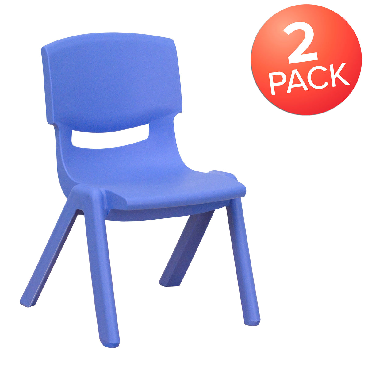 Blue |#| 2 Pack Blue Plastic Stackable School Chair with 10.5"H Seat, Preschool Chair