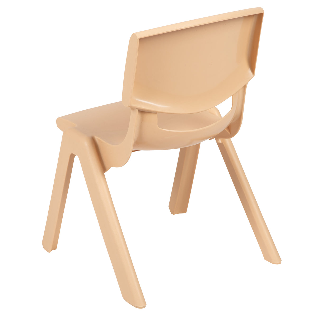 Natural |#| 2 Pack Natural Plastic Stackable School Chair with 12"H Seat, Preschool Seating