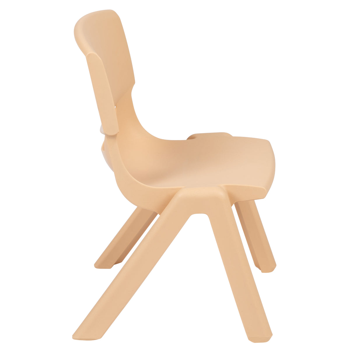 Natural |#| 2 Pack Natural Plastic Stackable School Chair with 12"H Seat, Preschool Seating