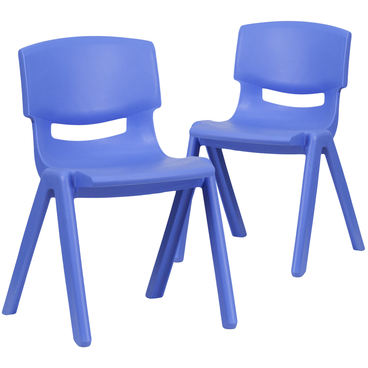 Blue |#| 2 Pack Blue Plastic Stackable School Chair with 13.25"H Seat, K-2 School Chair