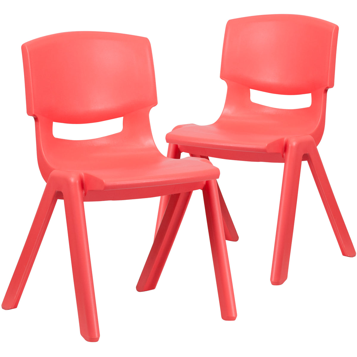 Red |#| 2 Pack Red Plastic Stackable School Chair with 15.5"H Seat