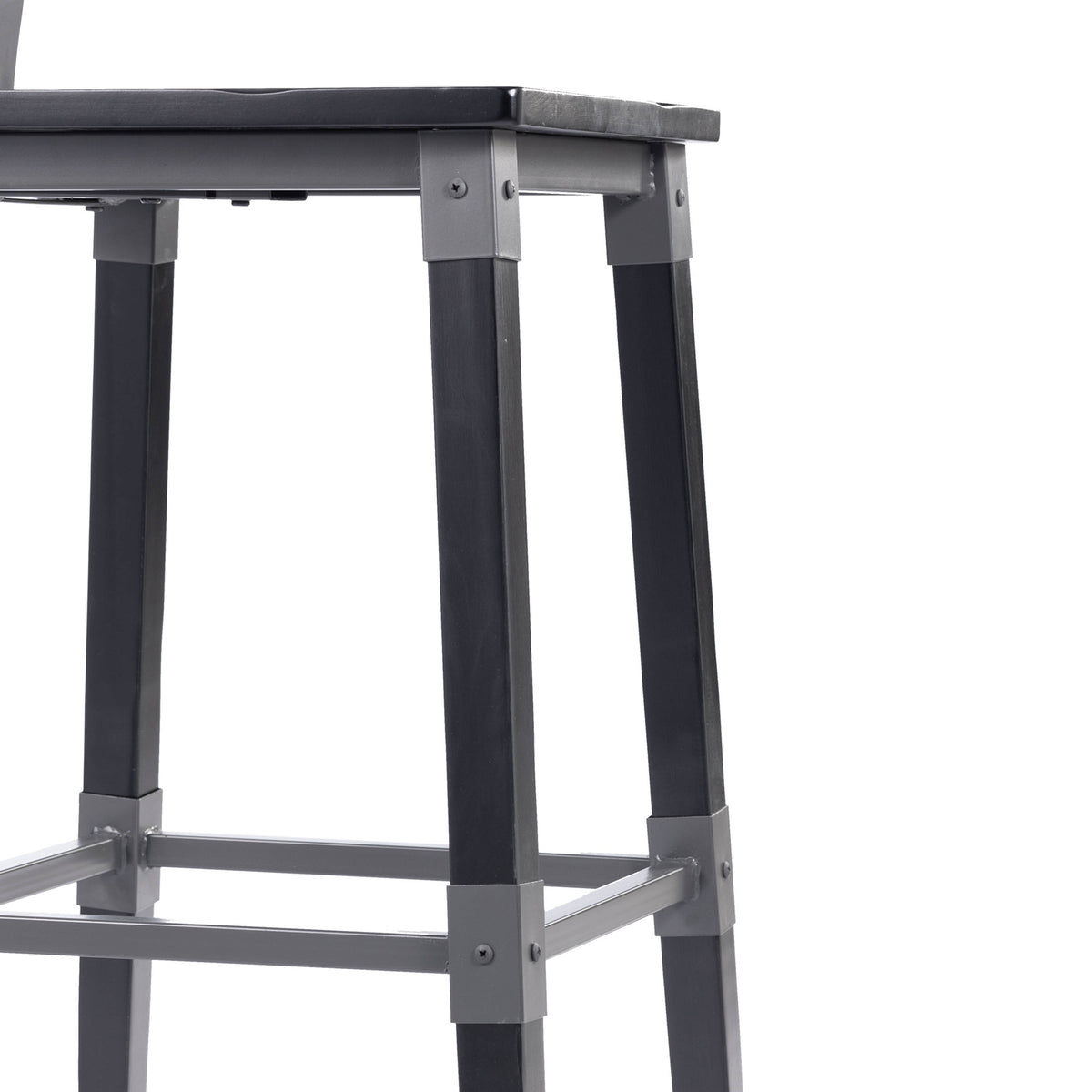 Black |#| 2 Pack Commercial Rustic Black Industrial Style Wood Dining Barstool