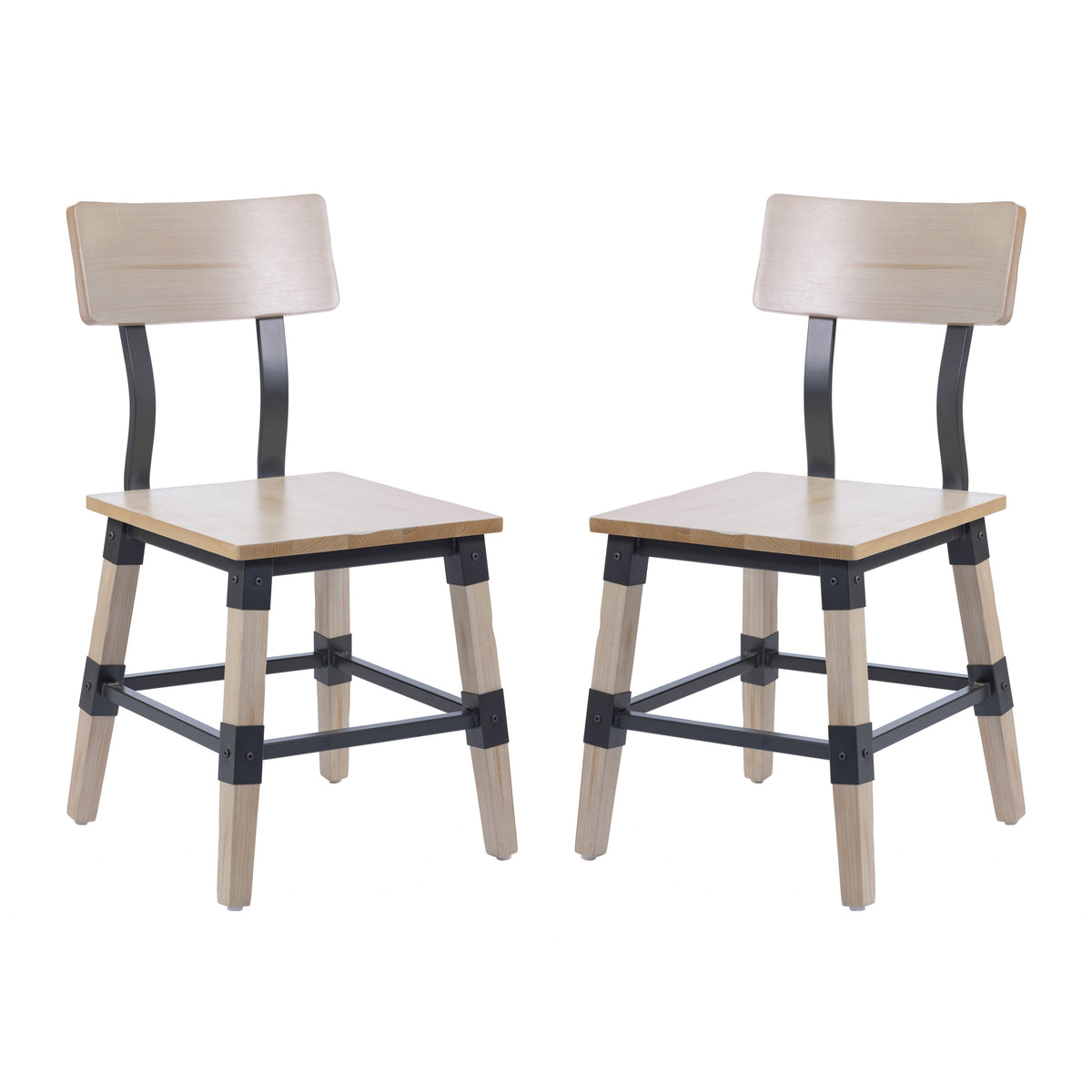 Antique White |#| 2 Pack Commercial Rustic Antique White Industrial Style Wood Dining Chair