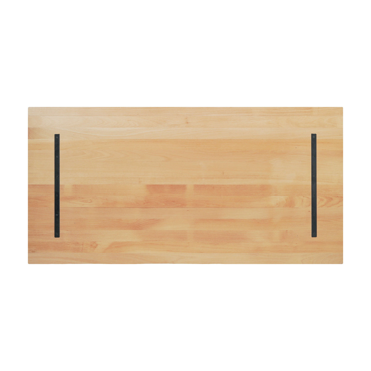Natural |#| 30x60 Commercial Solid Wood Tabletop with Support Bars for Indoor Use-Natural
