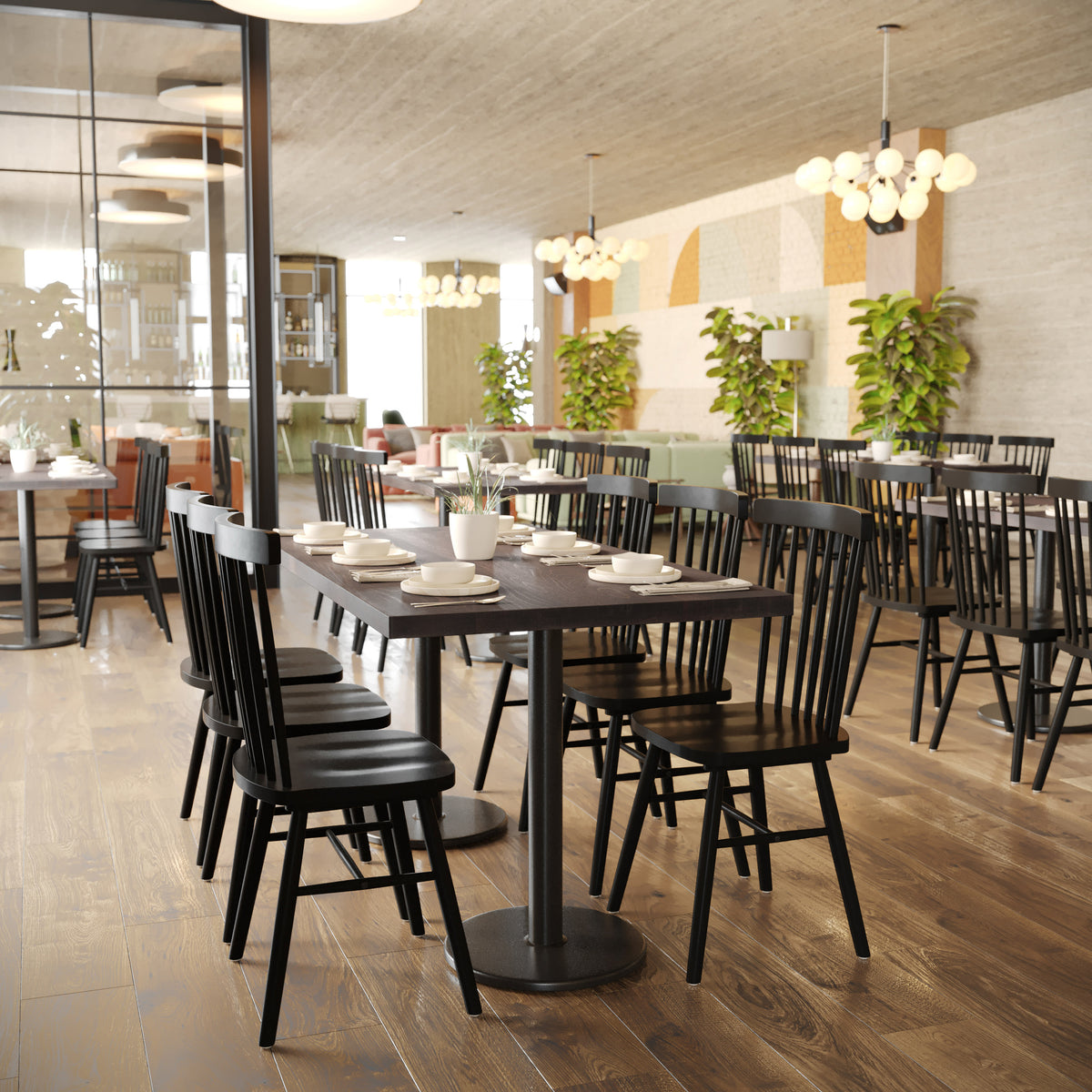 Dark Brown |#| 30x60 Commercial Solid Wood Tabletop with Support Bars for Indoor Use-Dark Brown