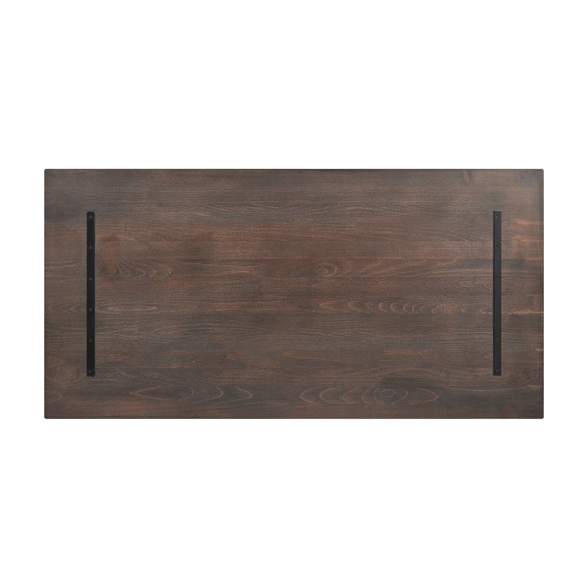 Dark Brown |#| 30x60 Commercial Solid Wood Tabletop with Support Bars for Indoor Use-Dark Brown