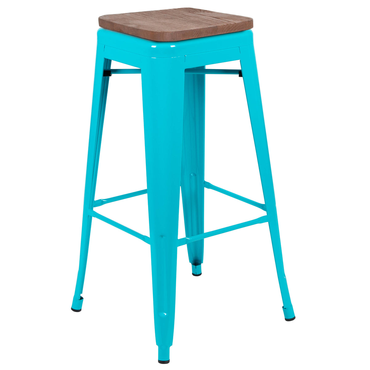 Teal |#| 4 Pack 30" High Metal Indoor Bar Stool - Stackable Stool, Teal