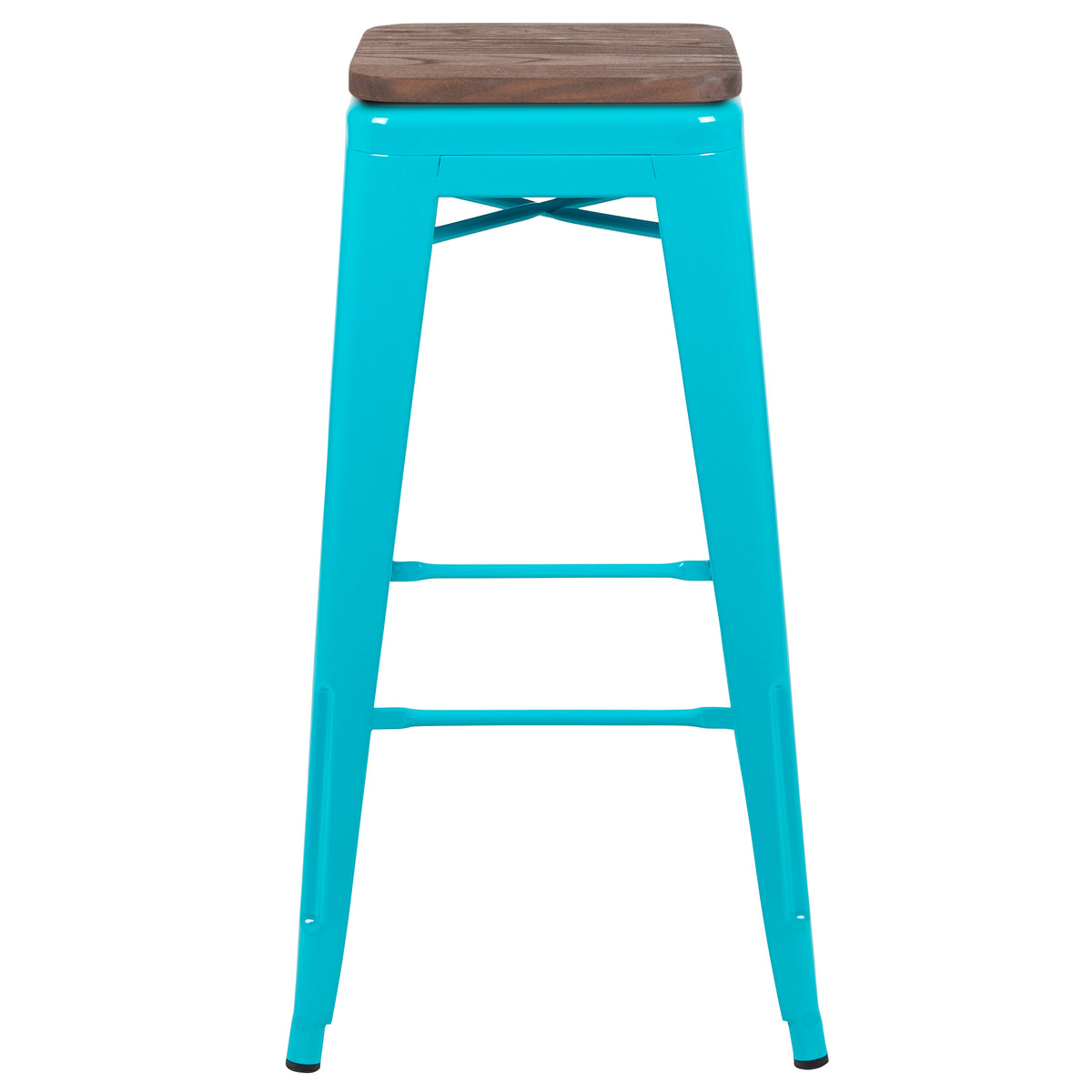 Teal |#| 4 Pack 30" High Metal Indoor Bar Stool - Stackable Stool, Teal