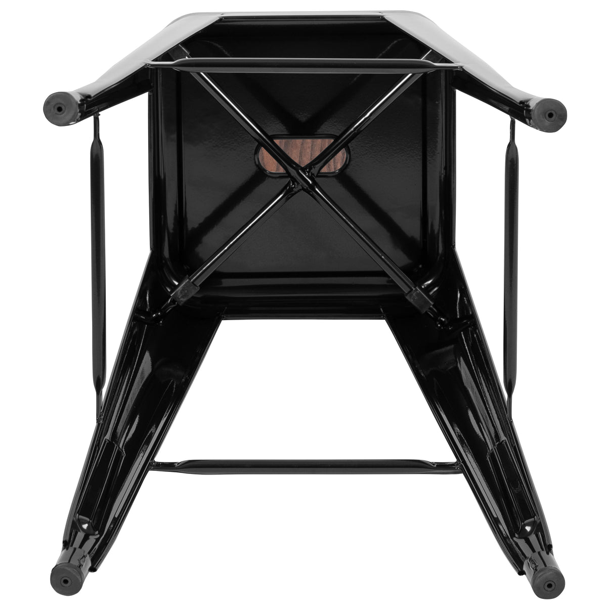 Black |#| 4 Pack 30" High Metal Indoor Bar Stool - Stackable Stool, Black