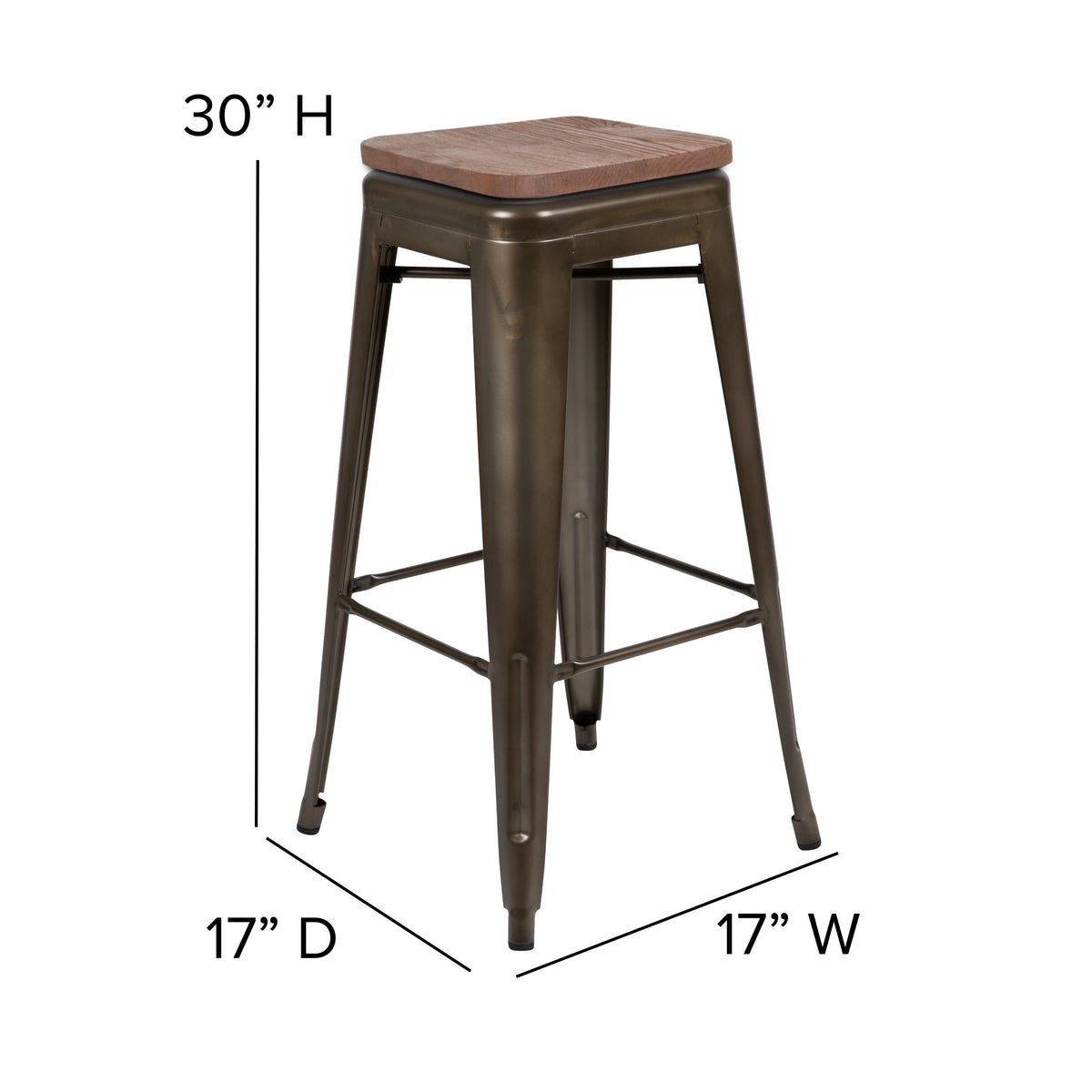 Gun Metal |#| 4 Pack 30" High Metal Indoor Bar Stool - Stackable Stool, Gun Metal Gray