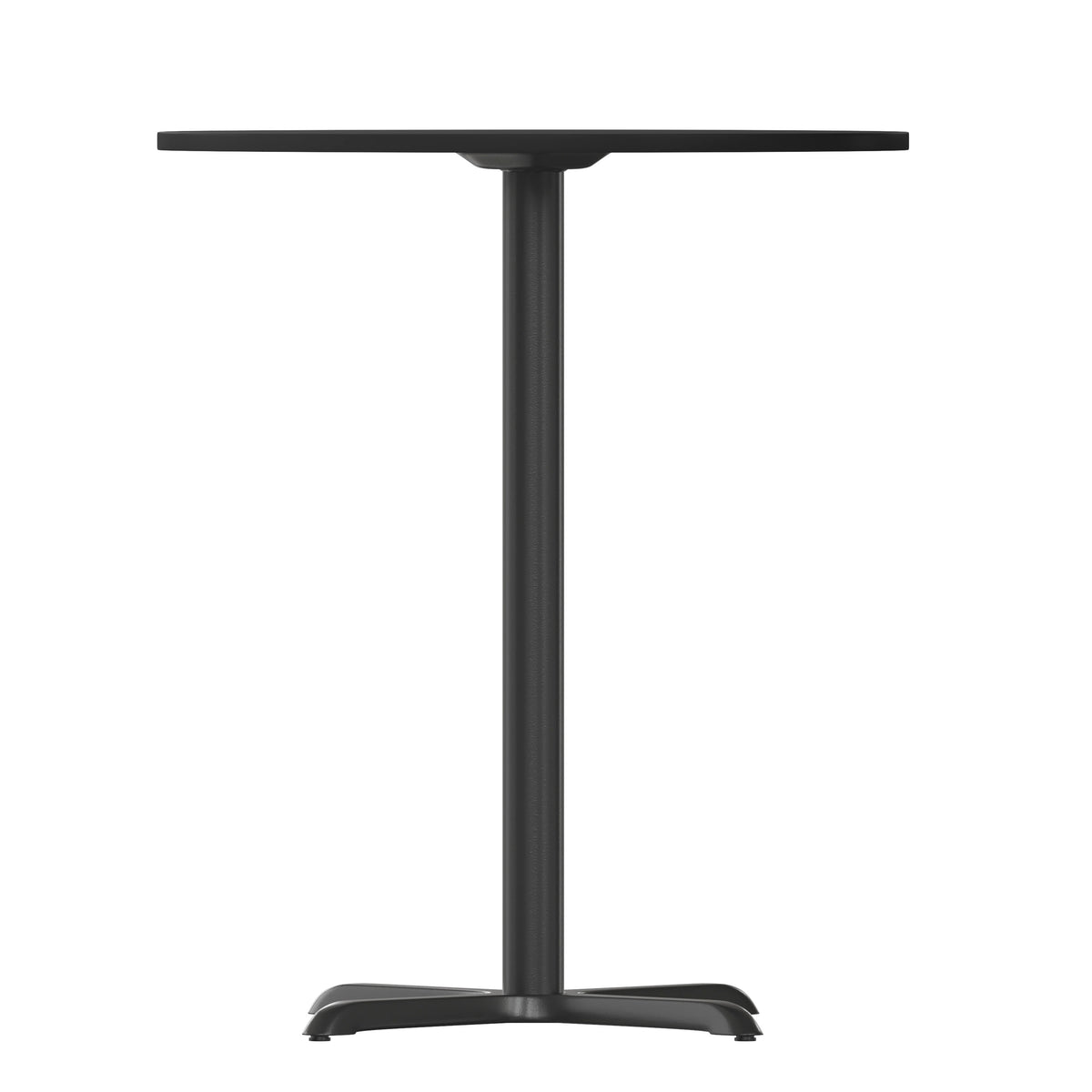 Black |#| 30" Round Black Laminate Table Top with 22" x 22" Bar Height Table Base