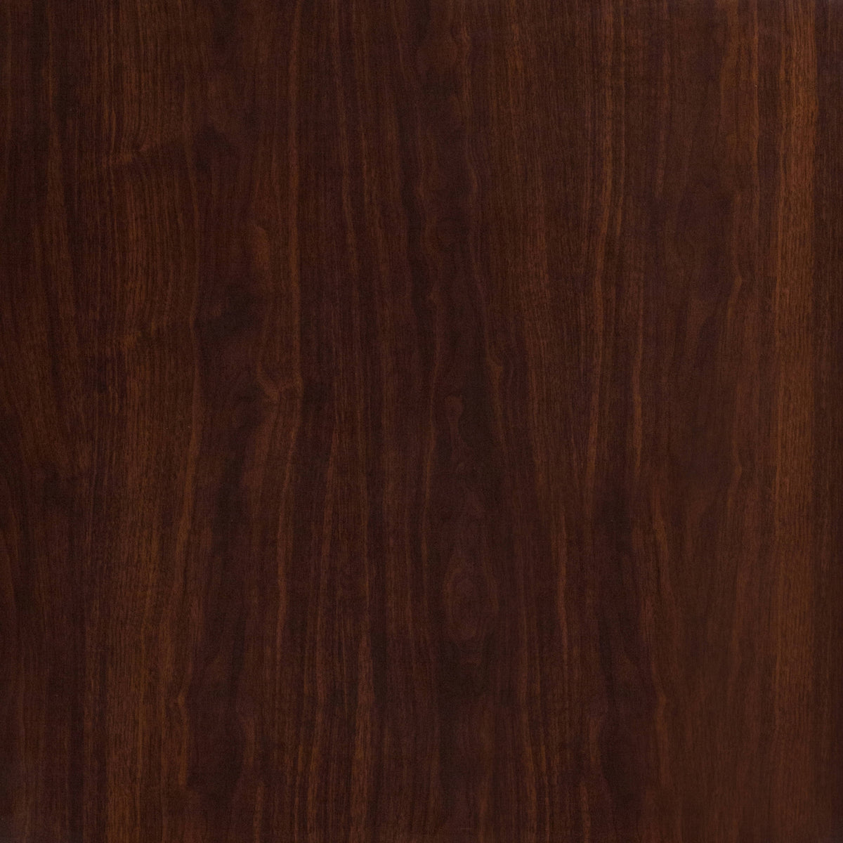 Walnut |#| 30" Square High-Gloss Walnut Resin Table Top with 2" Thick Drop-Lip