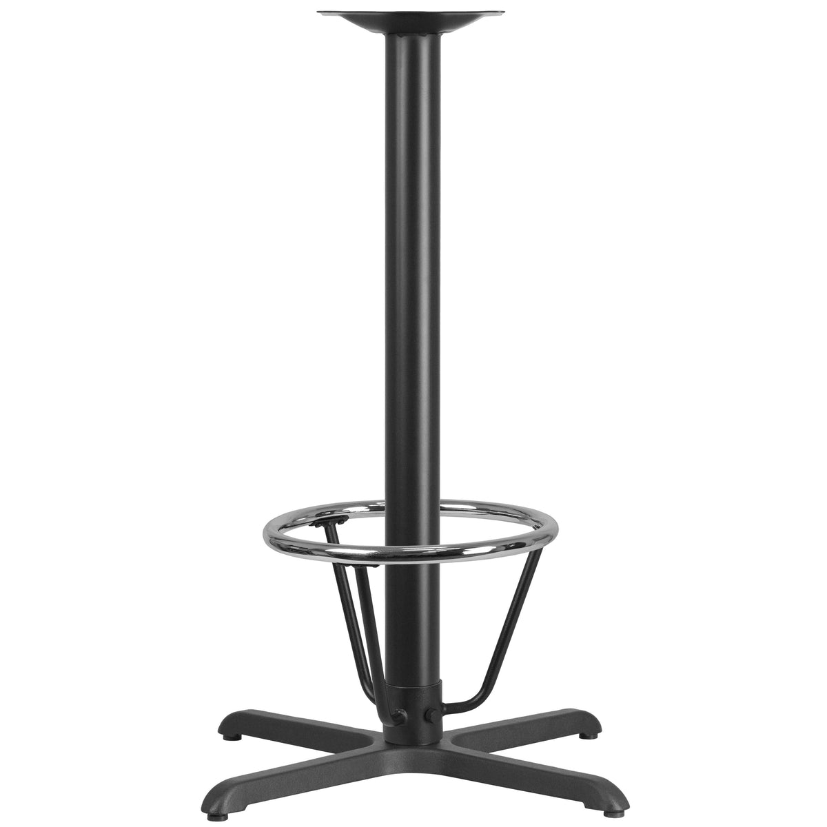 30" x 30" Restaurant Table X-Base with 3" Dia. Bar Height Column & Foot Ring