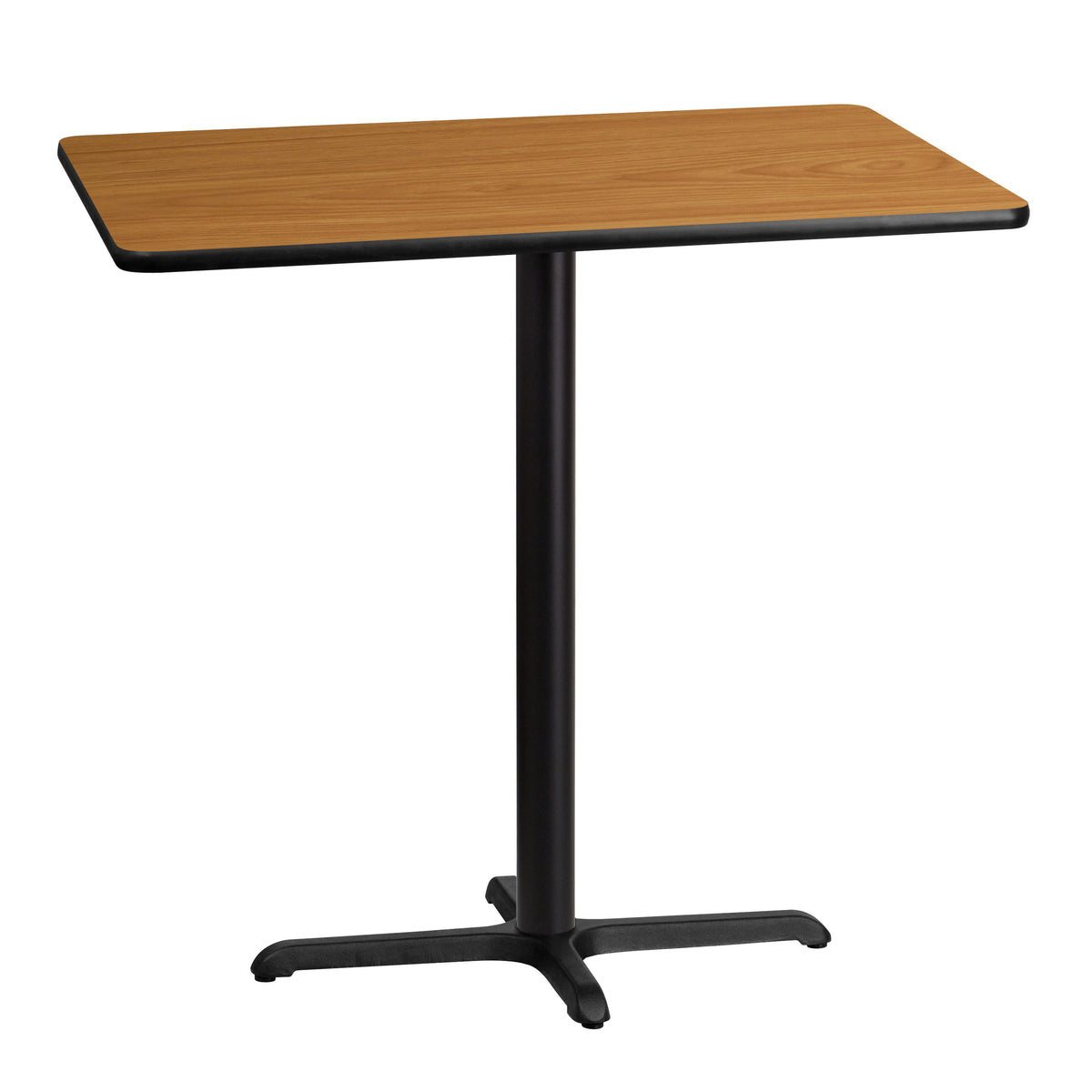 Natural |#| 30" x 42" Natural Laminate Table Top with 23.5" x 29.5" Bar Height Table Base