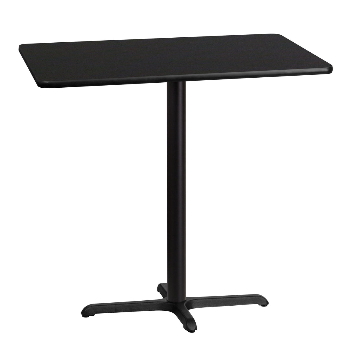 Black |#| 30" x 42" Rectangular Laminate Table Top & 23.5" x 29.5" Bar Height Table Base