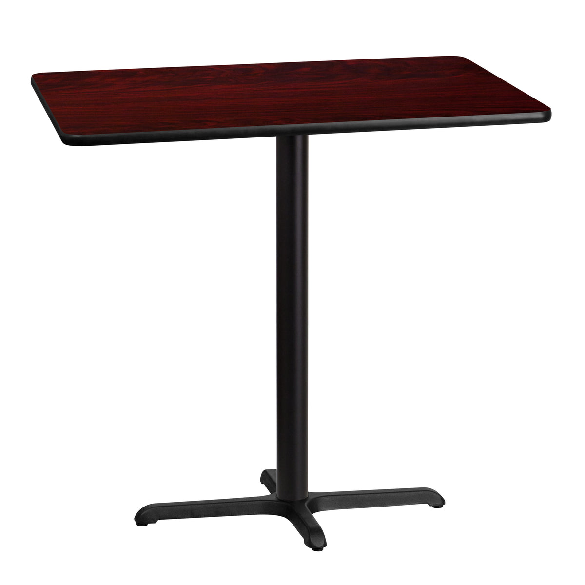 Mahogany |#| 30" x 42" Laminate Table Top with 23.5" x 29.5" Bar Height Table Base