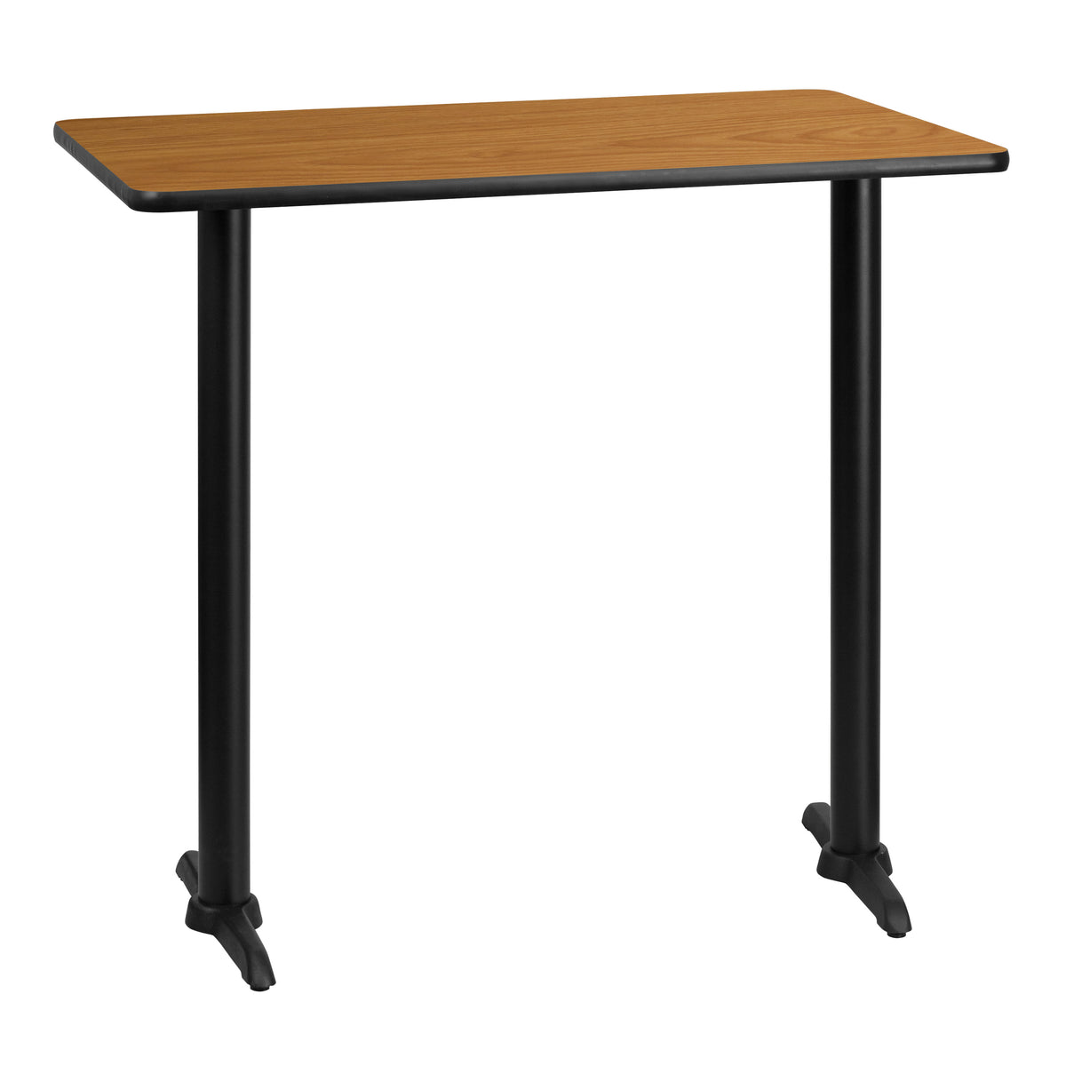 Natural |#| 30" x 42" Natural Laminate Table Top with 5" x 22" Bar Height Table Bases