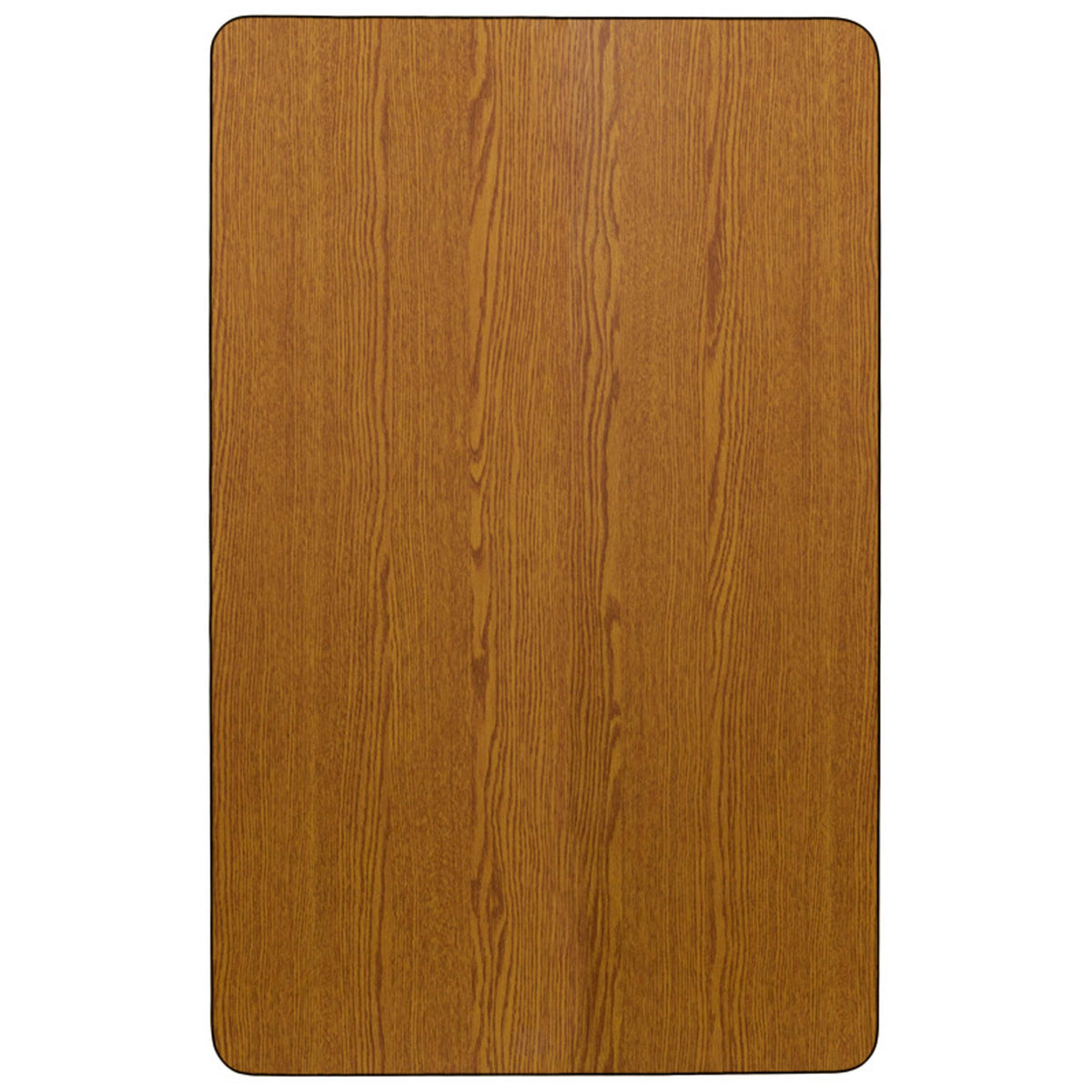 Oak Top/Black Frame |#| 36"W x 72"L Rectangular Oak Thermal Laminate Adjustable Activity Table
