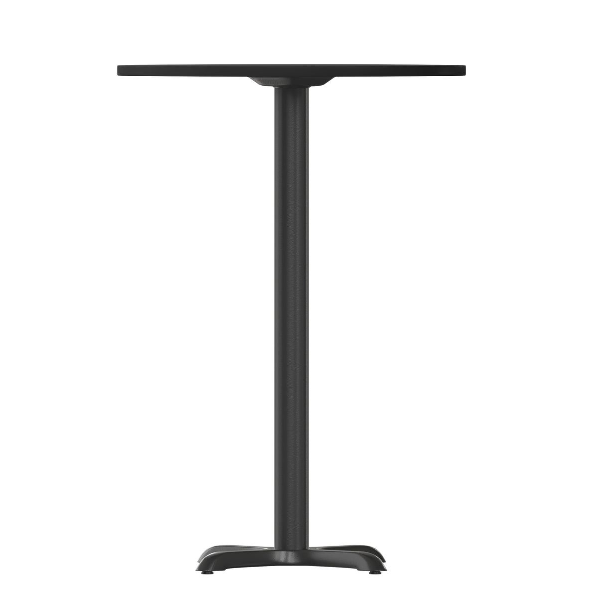 Black |#| 36" Round Black Laminate Table Top with 30" x 30" Bar Height Table Base