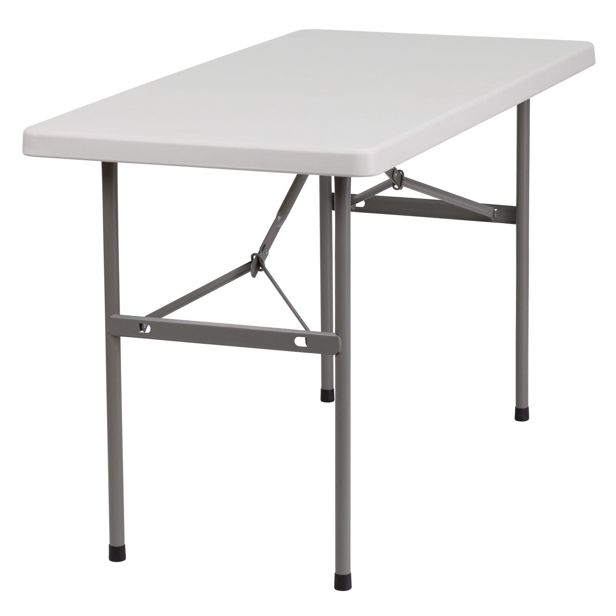 4-Foot Granite White Plastic Folding Table - Banquet / Event Folding Table