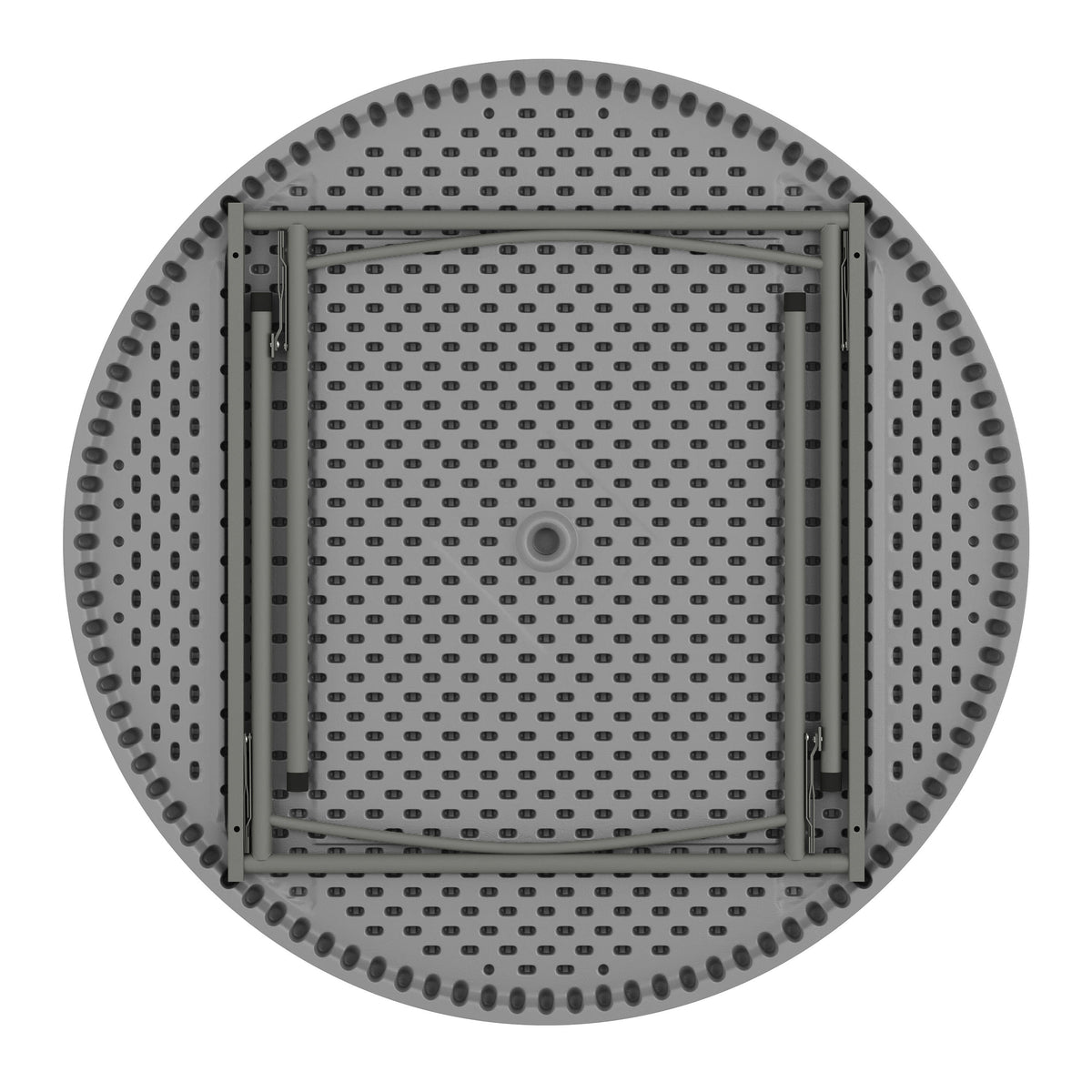 Gray |#| 4FT. Round Granite Dark Gray Plastic Folding Table-Banquet / Event Folding Table