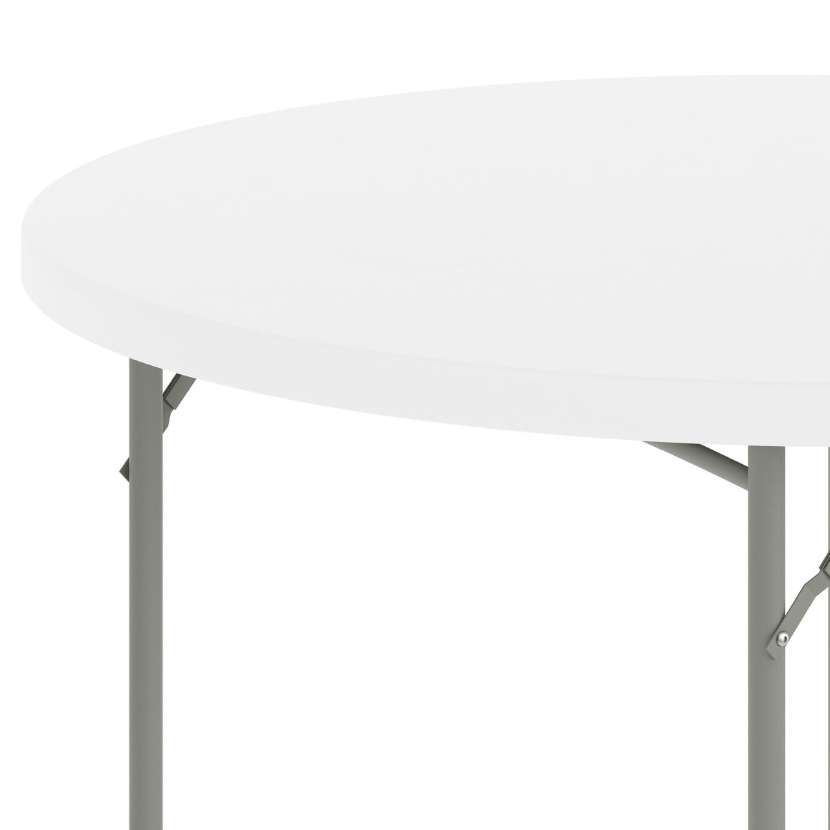 White |#| 4-Foot Round Granite White Plastic Folding Table - Banquet / Event Folding Table