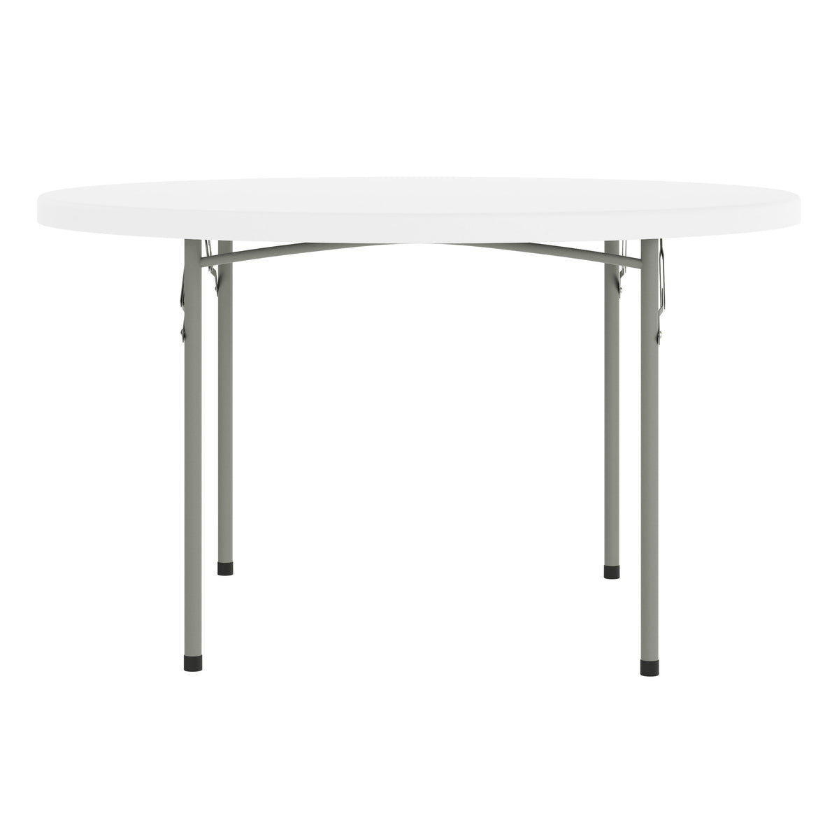 White |#| 4-Foot Round Granite White Plastic Folding Table - Banquet / Event Folding Table