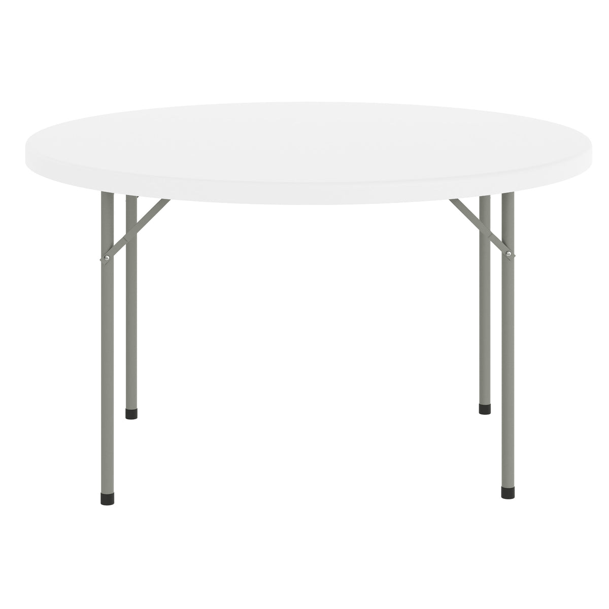 White |#| 4-Foot Round Granite White Plastic Folding Table - Banquet / Event Folding Table