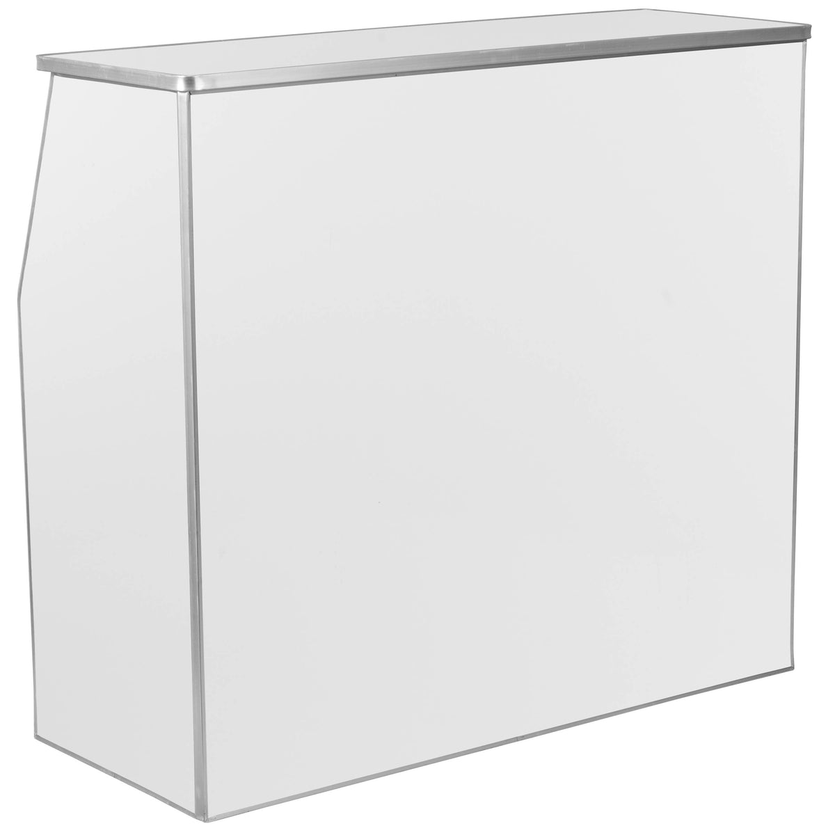 White |#| 4' Black Marble Laminate Foldable Bar - Portable Event Bar - Caterer/Bartendar