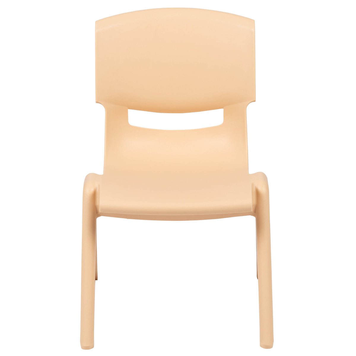Natural |#| 4 Pack Natural Plastic Stack School Chair with 12" Seat Height - Kids Chair
