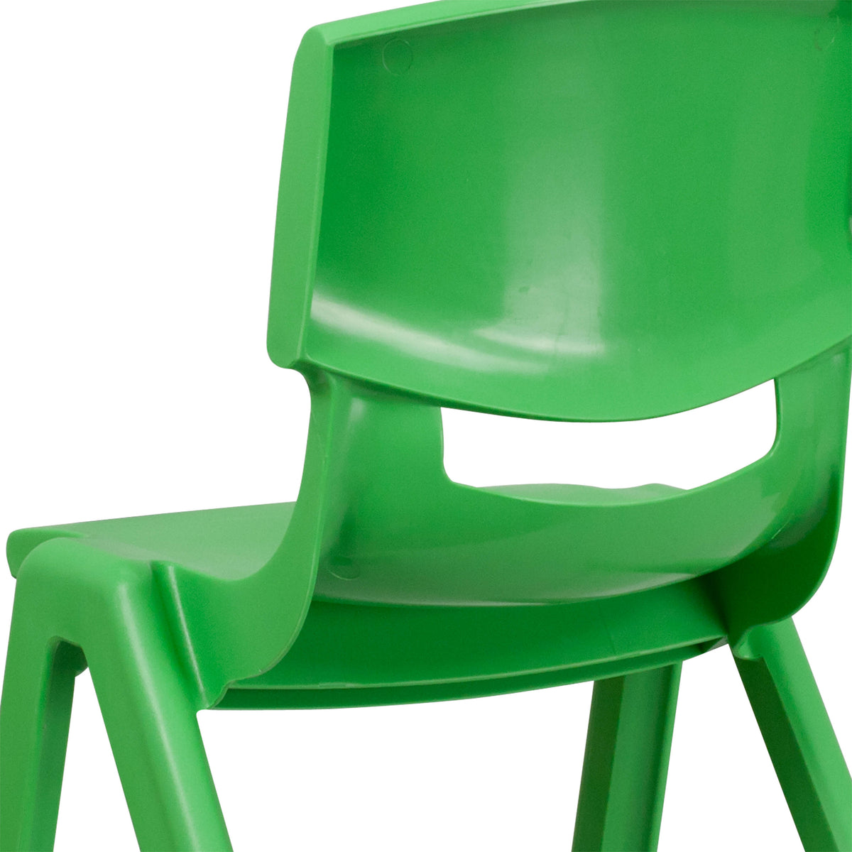 Green |#| 4 Pack Green Plastic Stack School Chair with 15.5"H Seat, 3rd-7th School Chair